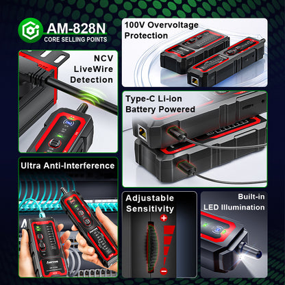 AMPCOM AM-828N pro Interference Resistance Multifunction Network Cable Tracker